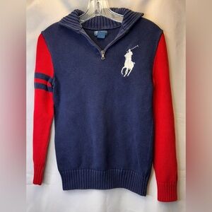 Polo by Ralph Lauren Sweater Youth L 14-16 Large Pony 1/4 Zip